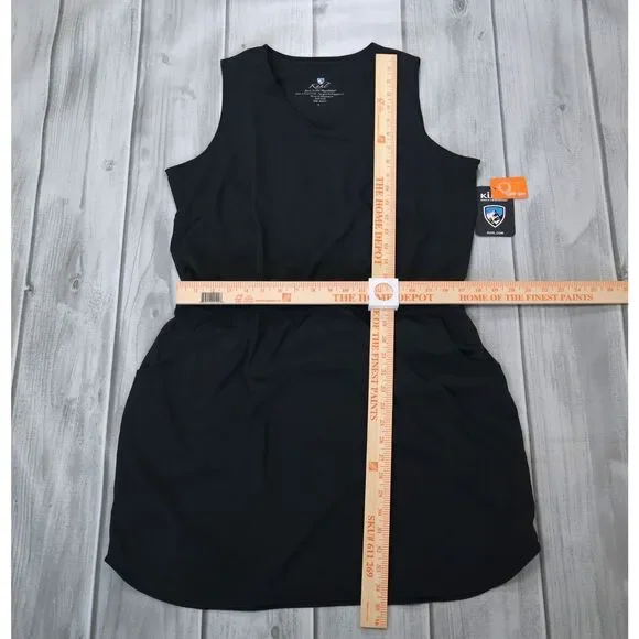NEW Kuhl Vantage Dress Sz L Black Sleeveless Hiking Athletic V-Neck UPF 50+ 4021 - Picture 5 of 9